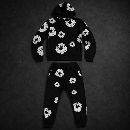 DENIM NEGRO FLORES BLANCAS