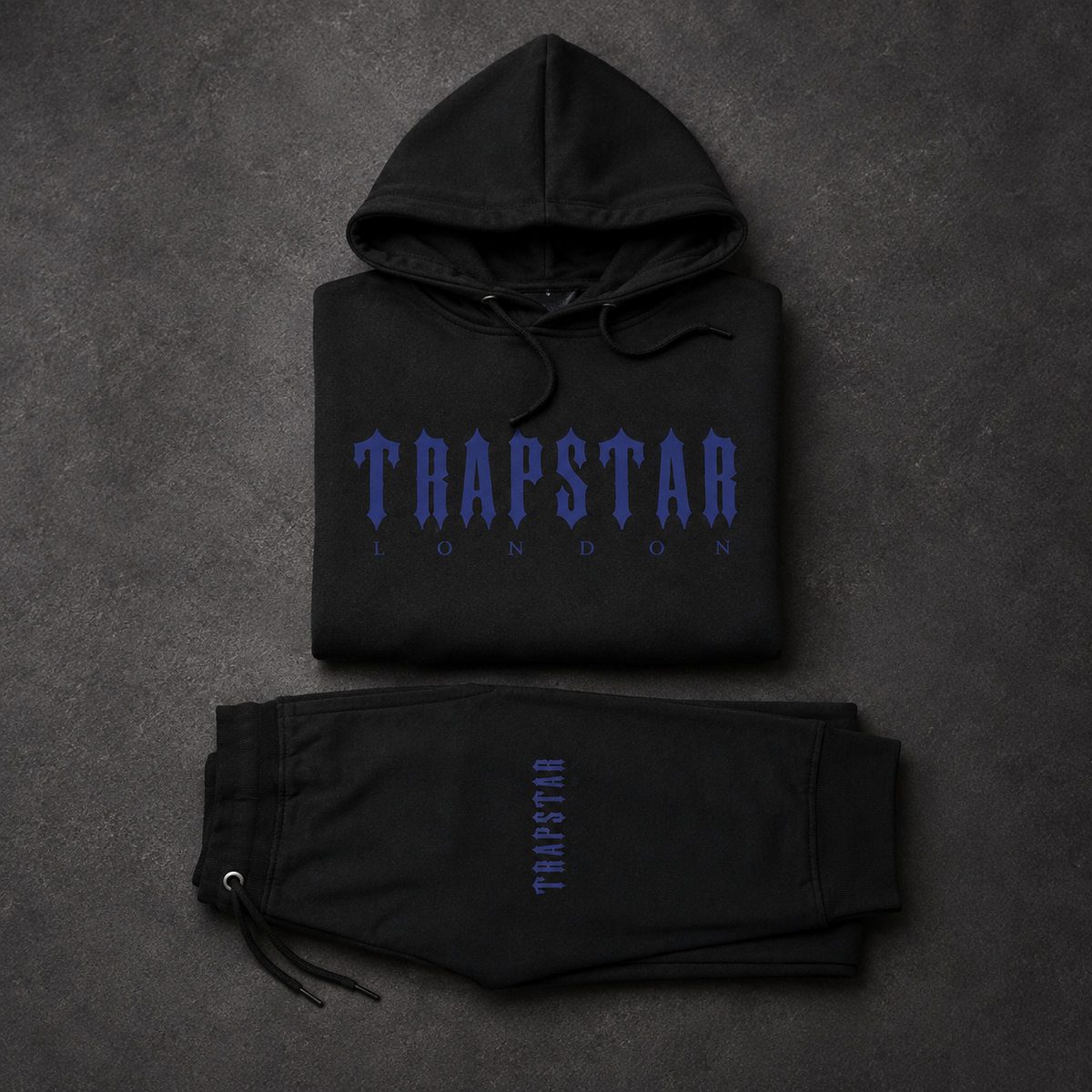 TRAPSTAR NEGRO LOGO AZUL