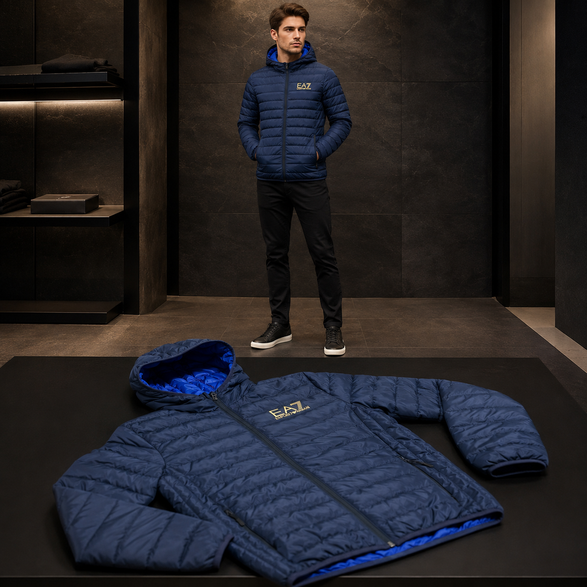 NAVY BLUE EA JACKET