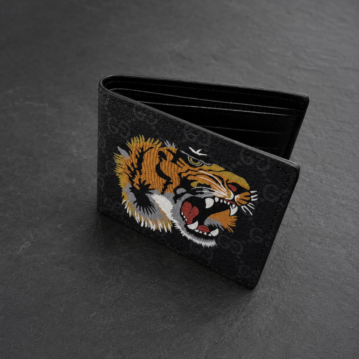 CARTERA GUCCI TIGER NEGRA